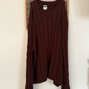 Cozy Brown Cable Knit Sweater